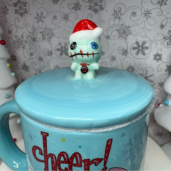Disney Christmas CHEER Santa Hat Stitch & Santa Scrump Mug Topper Ceramic Mug - Picture 5 of 12